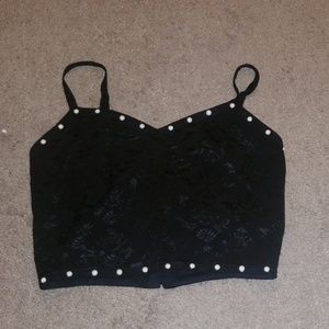 Sandro Nolwenn black Crop Top Coachella Boho